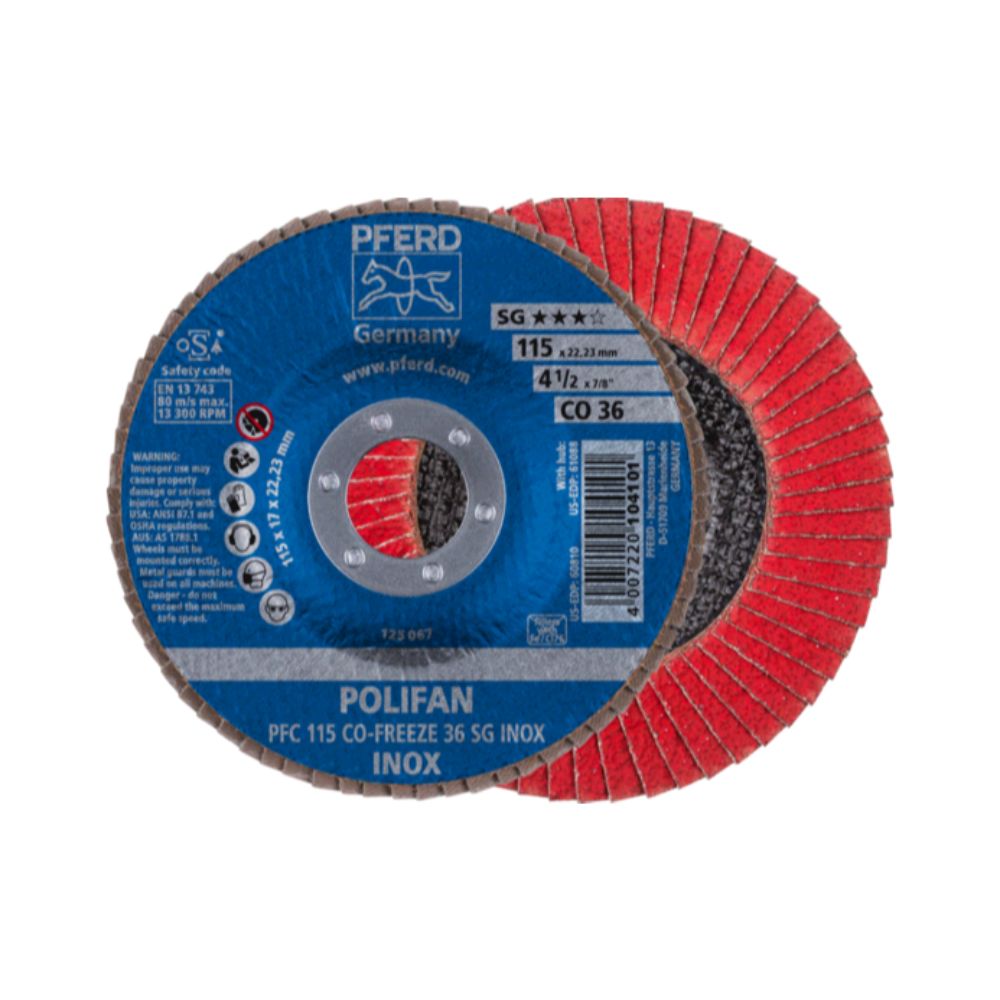 PFRED POLIFAN Flap Discs Performance Line COFREEZE SG INOX Conical