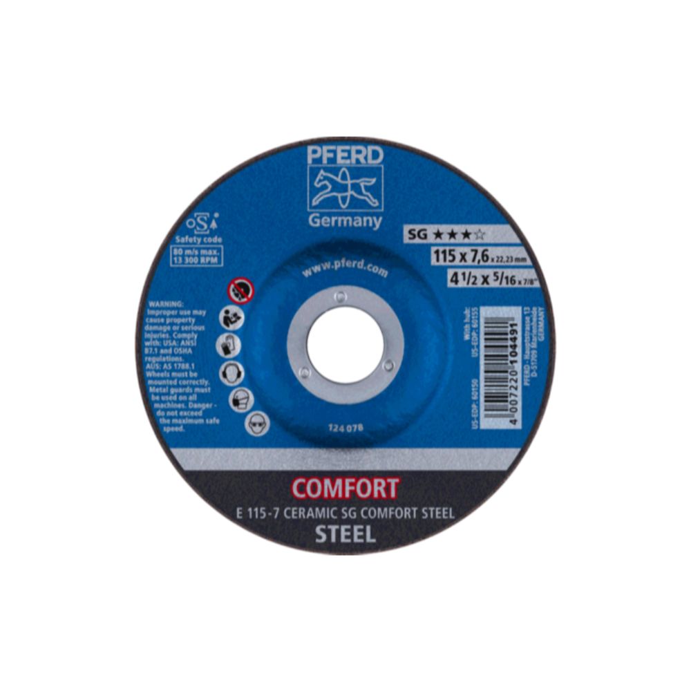 LEEDEN~1 PFRED Grinding Wheel Performance Line Ceramic SG Comfort Steel Depressed Centre Type E Shape 27