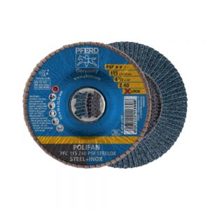 PFRED POLIFAN Flap Discs Universal Line Z PSF STEELOX Conical Type PFC With X-LOCK