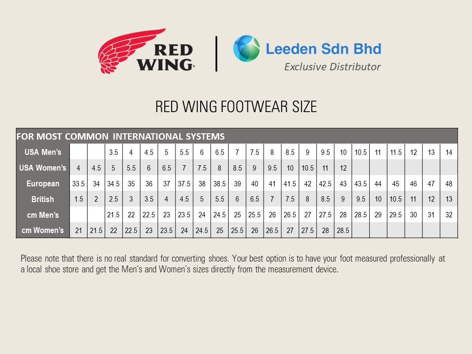 Red Wing Shoe Size Chart My XXX Hot Girl