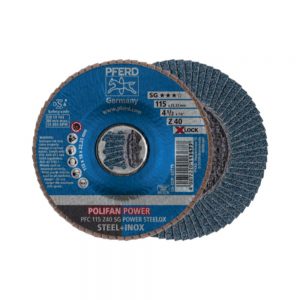 PFRED POLIFAN Flap Discs Performance Line Z SG POWER STEELOX Conical Type PFC With X-LOCK