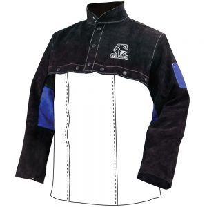 Black Stallion Color Block Leather Cape Sleeves-JL1021-BB