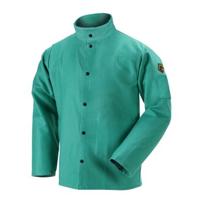 Black Stallion TruGuard 200 12 oz. FR Cotton Welding Jacket, Green – F2-30C
